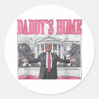 Trump 2024 nimmt Amerika zurück Daddys Zuhause Tru Runder Aufkleber