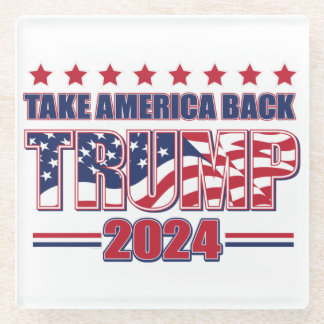 Trump 2024 nimmt Amerika zurück Glasuntersetzer