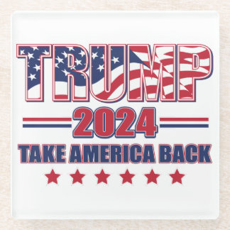 Trump 2024 nimmt Amerika zurück Glasuntersetzer