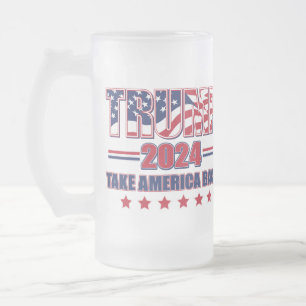 Trump 2024 nimmt Amerika zurück Mattglas Bierglas