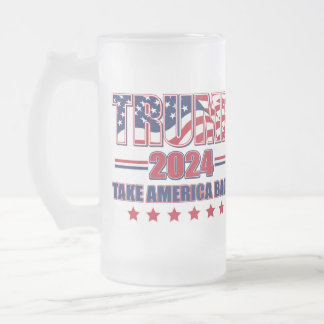 Trump 2024 nimmt Amerika zurück Mattglas Bierglas