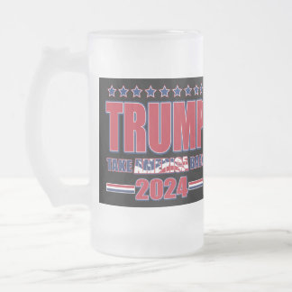 Trump 2024 nimmt Amerika zurück Mattglas Bierglas