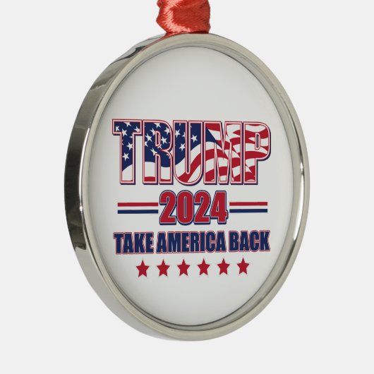 Trump 2024 nimmt Amerika zurück Ornament Aus Metall (Rechts)