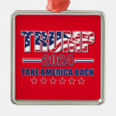 Trump 2024 nimmt Amerika zurück Ornament Aus Metall (Vorne)