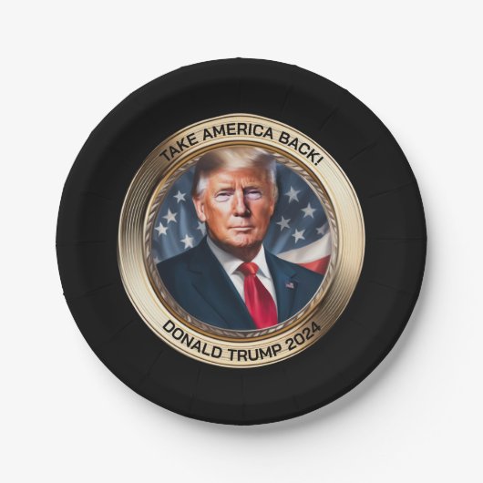 Trump 2024 nimmt Amerika zurück Pappteller (Vorderseite)