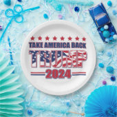 Trump 2024 nimmt Amerika zurück Pappteller (Party)