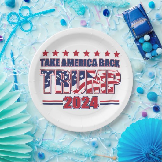 Trump 2024 nimmt Amerika zurück Pappteller (Party)