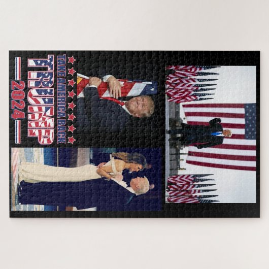 Trump 2024 nimmt Amerika zurück Puzzle (Horizontal)