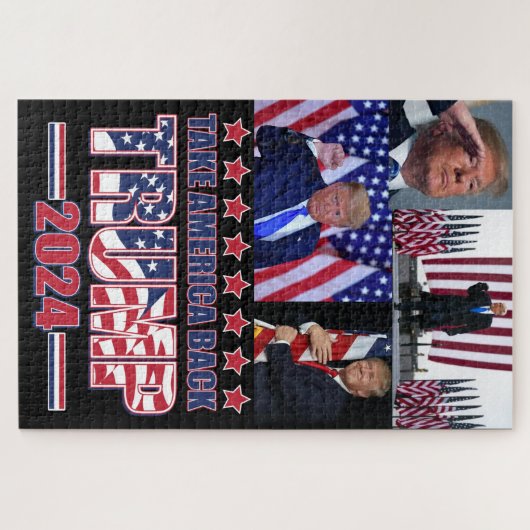Trump 2024 nimmt Amerika zurück Puzzle (Horizontal)