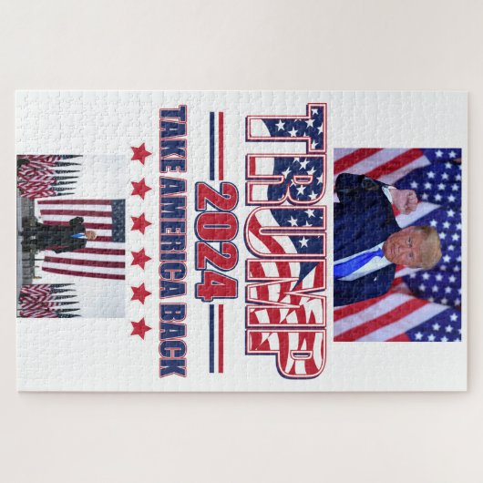 Trump 2024 nimmt Amerika zurück Puzzle (Horizontal)