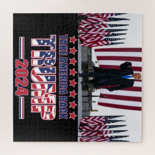 Trump 2024 nimmt Amerika zurück Puzzle (Horizontal)