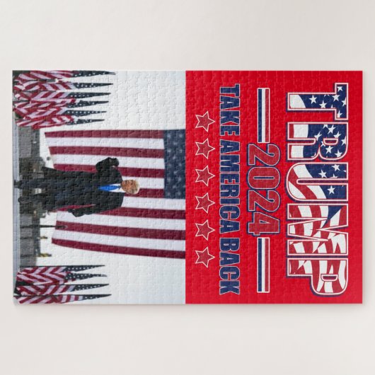Trump 2024 nimmt Amerika zurück Puzzle (Horizontal)