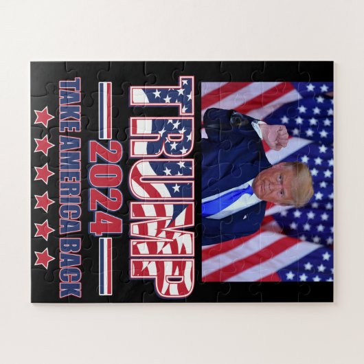 Trump 2024 nimmt Amerika zurück Puzzle (Horizontal)