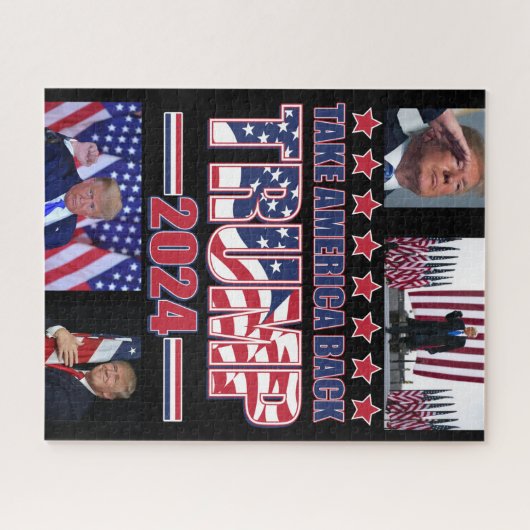 Trump 2024 nimmt Amerika zurück Puzzle (Horizontal)