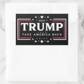 Trump 2024 nimmt Amerika zurück Rechteckiger Aufkleber (Tasche)