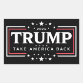 Trump 2024 nimmt Amerika zurück Rechteckiger Aufkleber (Vorderseite)