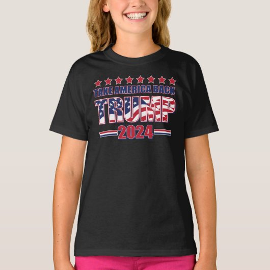 Trump 2024 nimmt Amerika zurück T-Shirt (Vorderseite)