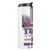 Trump 2024 nimmt Amerika zurück Thermosbecher (Nach links gedreht)