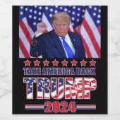 Trump 2024 nimmt Amerika zurück Weinetikett (Einzelnes Label)