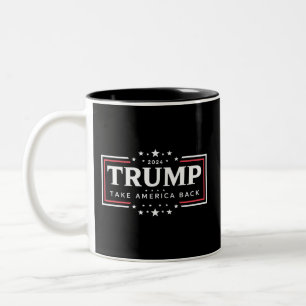 Trump 2024 nimmt Amerika zurück Zweifarbige Tasse