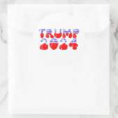 Trump 2024 Patriotic Groovy Retro Runder Aufkleber (Tasche)