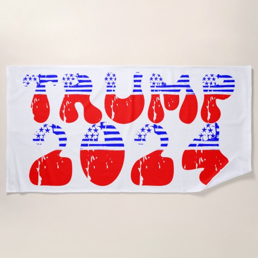 Trump 2024 Patriotic Groovy Retro Strandtuch (Vorderseite)