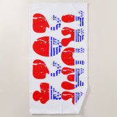 Trump 2024 Patriotic Groovy Retro Strandtuch (Vorderseite)