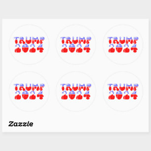 Trump 2024 Patriotisch Groovy Retro Runder Aufkleber