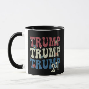 Trump 2024 Patriotische amerikanische Fahne 4. Jul Tasse