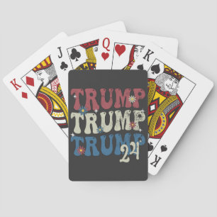 Trump 2024 Patriotische Amerikanische Flagge 4. Ju Spielkarten