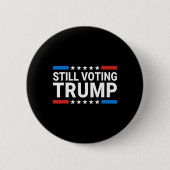 Trump 2024: Patriotische amerikanische Flagge Männ Button (Vorderseite)