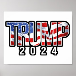 Trump 2024 - Patriotische Blockbriefe Poster