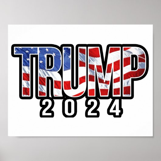 Trump 2024 - Patriotische Blockbriefe Poster (Vorne)