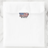 Trump 2024 - Patriotische Blockbriefe Runder Aufkleber (Tasche)
