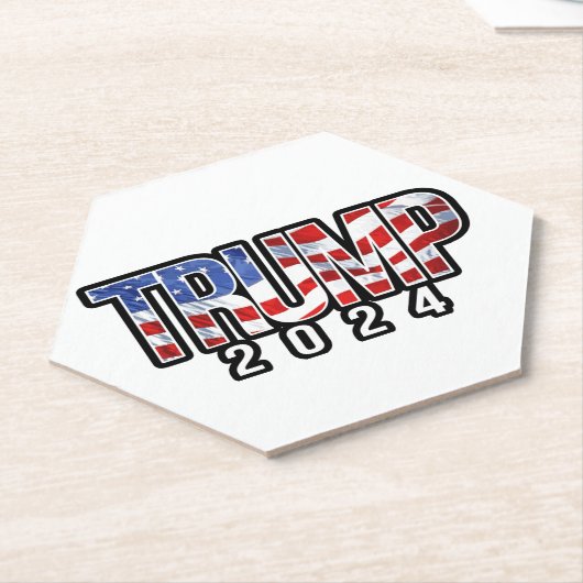Trump 2024 - Patriotische Blockbriefe Untersetzer (angewinkelt)