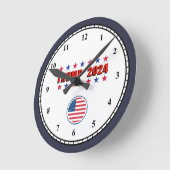 Trump 2024 Patriotische Sterne Uhr (Winkel)