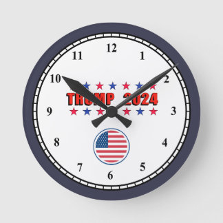 Trump 2024 Patriotische Sterne Uhr