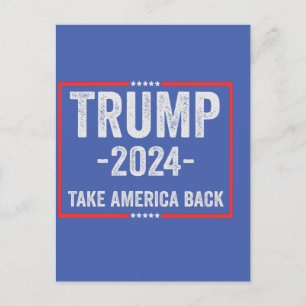 Trump 2024 Patriotischer republikanischer Präsiden Postkarte