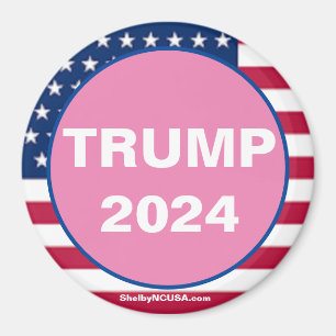 TRUMP 2024 Pink Patriotischer Magnet
