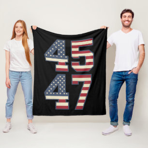 Trump 2024 Präsident 45 47 Amerika USA Vintage Fleecedecke