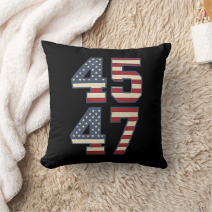 Trump 2024 Präsident 45 47 Amerika USA Vintage Kissen