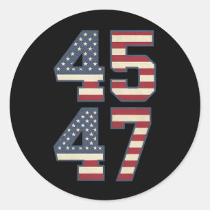 Trump 2024 Präsident 45 47 Amerika USA Vintage Runder Aufkleber