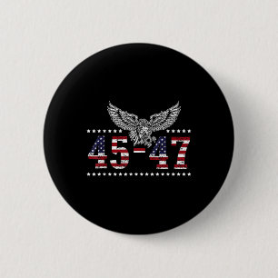 Trump 2024 Präsident 45 und 47 amerikanische Flagg Button