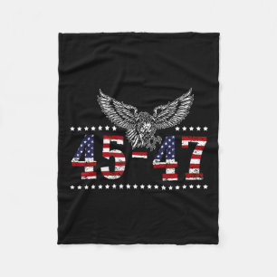 Trump 2024 Präsident 45 und 47 amerikanische Flagg Fleecedecke