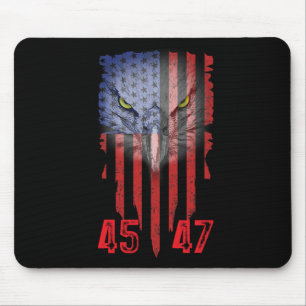 Trump 2024 Präsident 45 und 47 amerikanische Flagg Mousepad
