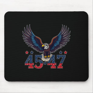Trump 2024 Präsident 45 und 47 amerikanische Flagg Mousepad