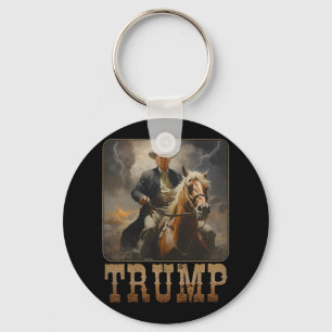 Trump 2024 Präsident Cowboy Reitpferd Western U Schlüsselanhänger