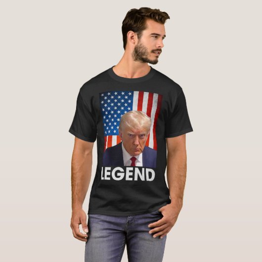 Trump 2024 Präsident Legend American Flag T-Shirt (Vorne ganz)