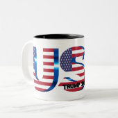Trump 2024 Präsidentschaftskaffee-Tasse Zweifarbige Tasse (Vorderseite Links)