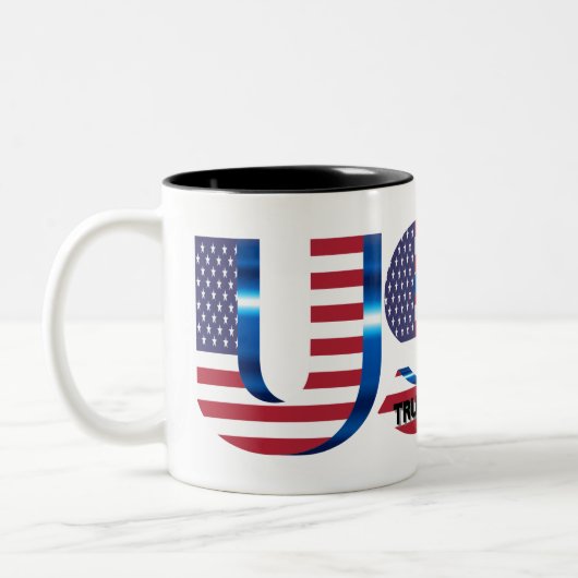 Trump 2024 Präsidentschaftskaffee-Tasse Zweifarbige Tasse (Links)